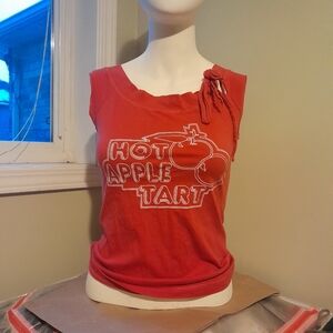 BY TRF 90'S Red Graphic Tank Top